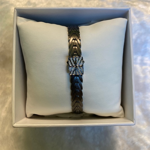 JOHN HARDY Modern Chain Diamond Chevron Link Sterling Silver Bracelet! - Picture 4 of 8